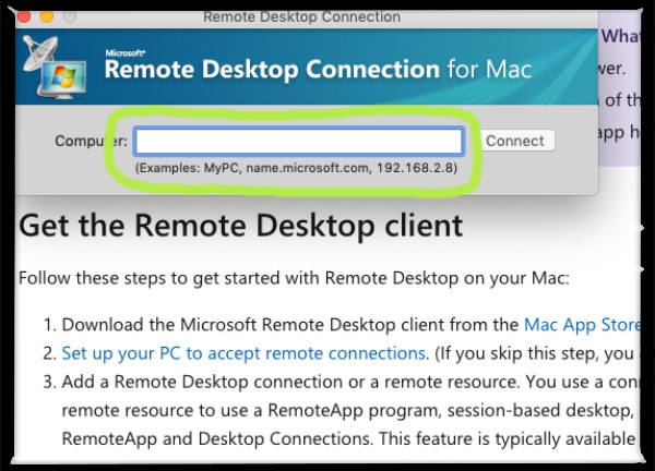 Window 10 Remote Desktop Connection untuk Mac